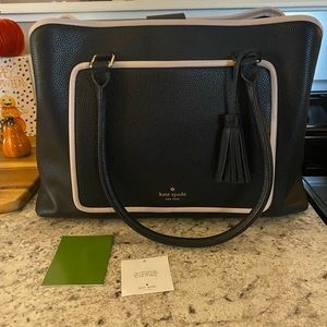 Kate Spade 13 laptop large tote bag Black/Almond
